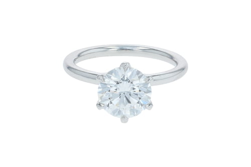 Round Diamond Platinum Tulip Six Prong Solitaire