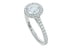 Round Lab Grown Diamond Halo Pave' Set Cathedral Platinum Engagement Ring