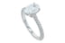 Oval Lab Grown Diamond Three Sided Pave' Set Hidden Halo Cathedral Platinum Solitaire