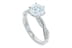 Round Lab Grown Diamond Six Prong Braided One Row Pave' Set Platinum Solitaire