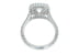 Round Lab Grown Diamond Two Sided Cushion Halo Pave' Set Cathedral Platinum Solitaire