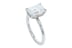 Emerald Cut Diamond V-Shaped Hidden Halo Platinum Engagement Ring