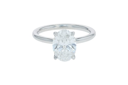 Oval Diamond Tulip Platinum Solitaire