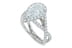 Pear Diamond Halo Pave' Set Braided Split Shank Platinum Ring