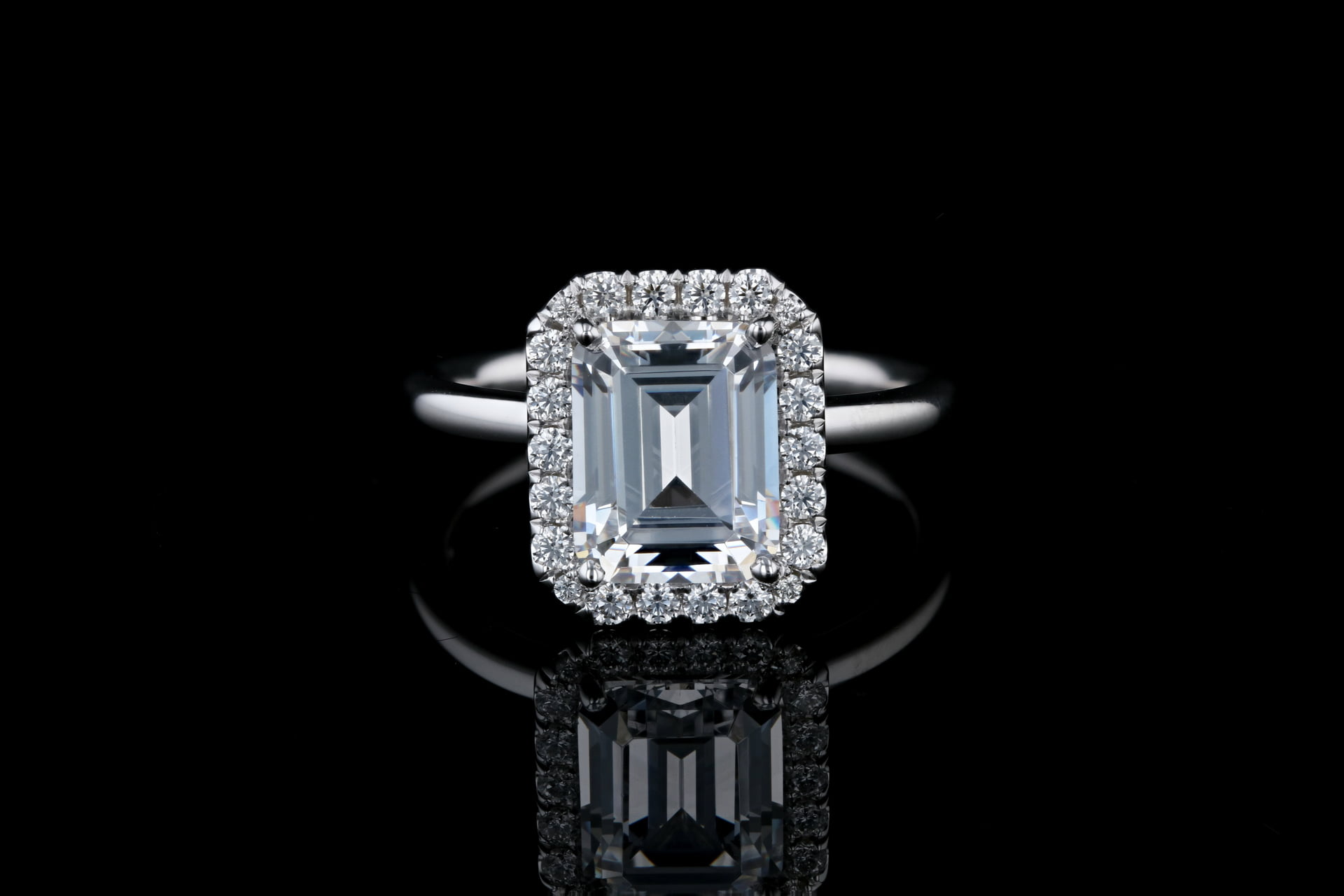 Emerald-cut Diamond Engagement Ring in Platinum