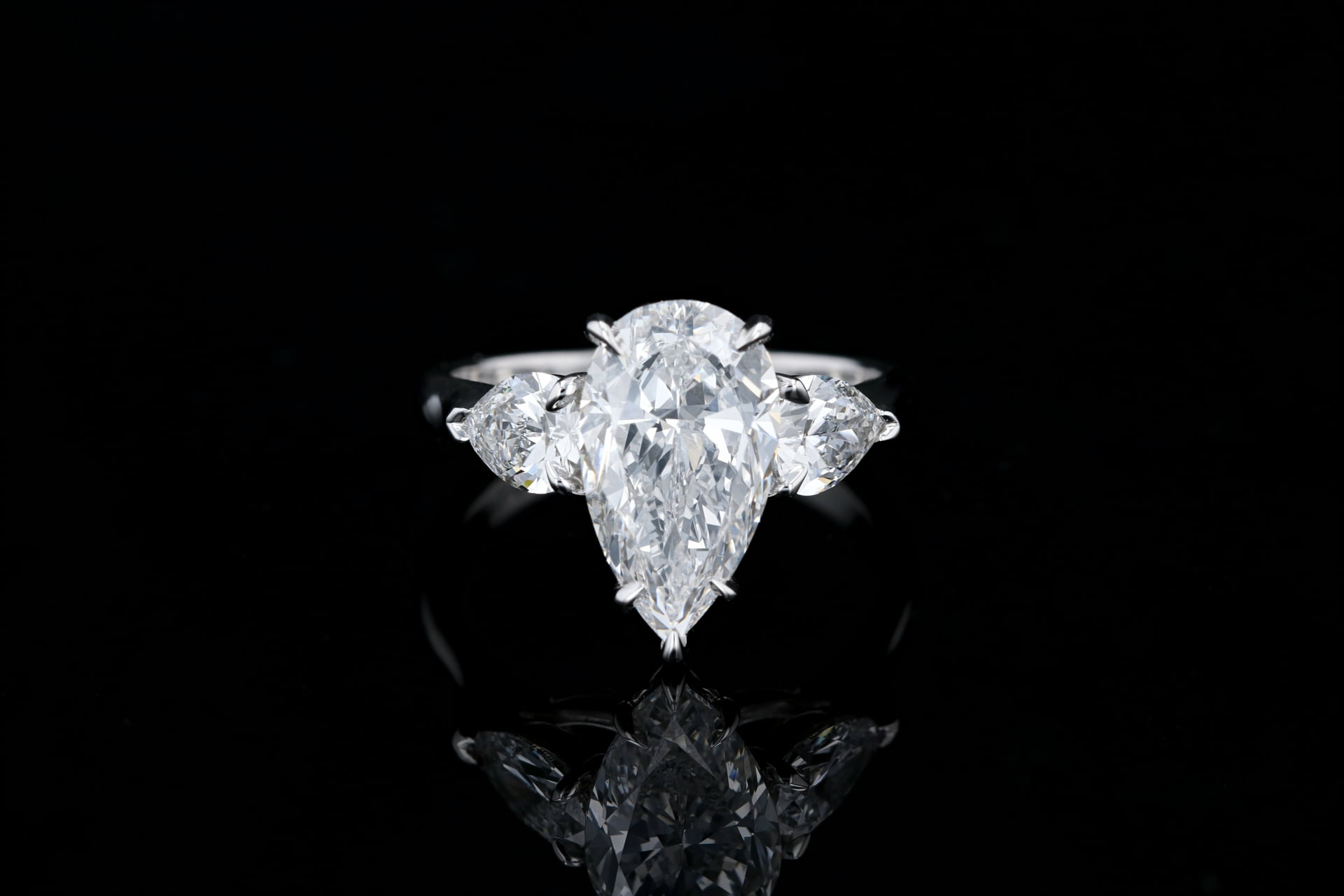 Pear Engagement Ring 3 Stone Diamond Nature Inspired Valerie - Stellar  Fields