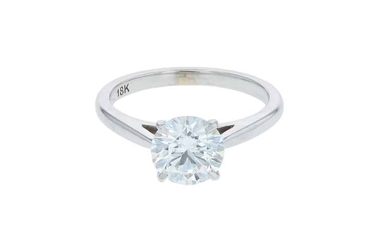 Round Diamond Cathedral Platinum Solitaire