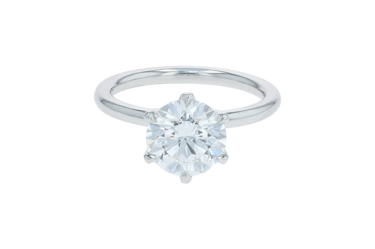 Round Diamond Platinum Tulip Six Prong Solitaire