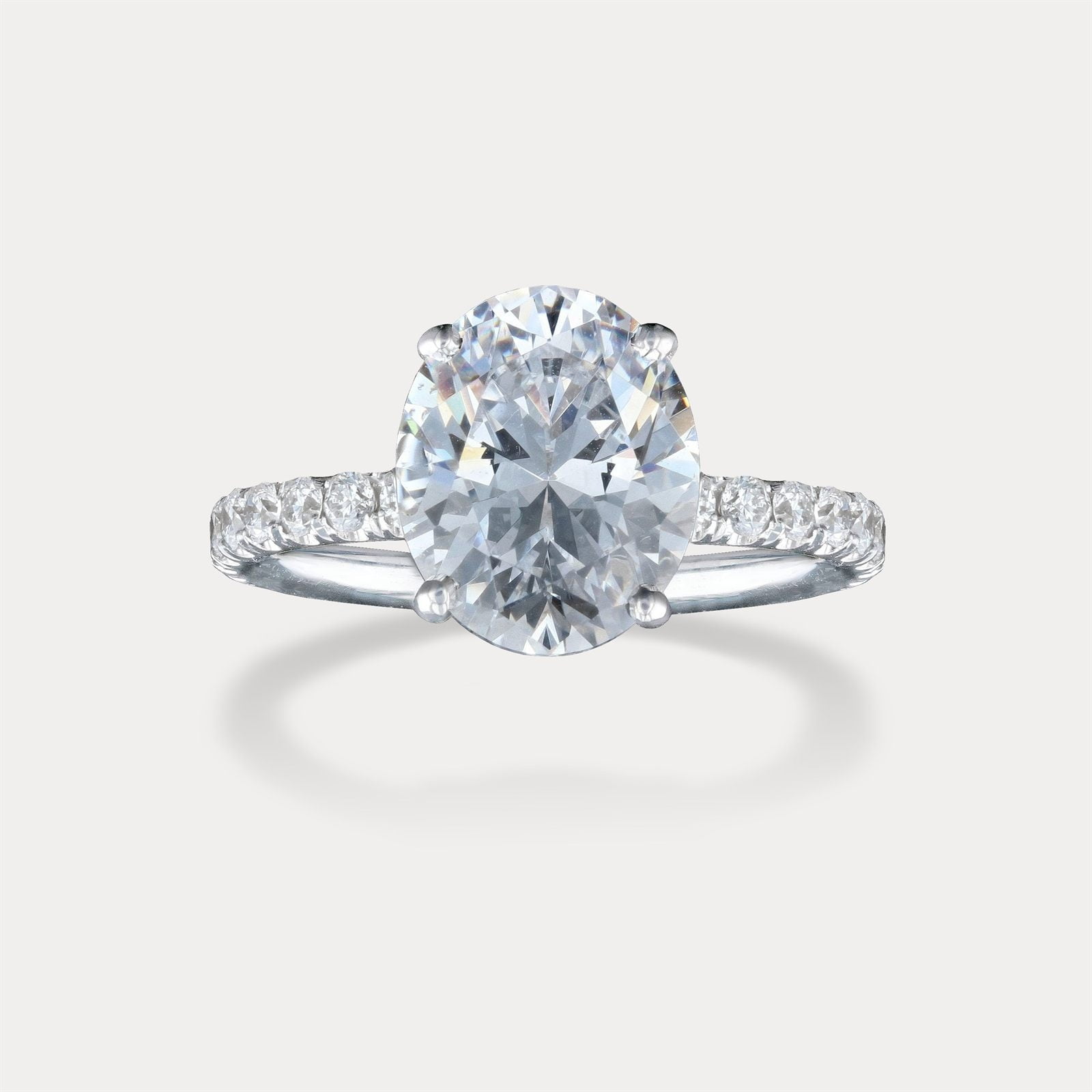 Classic Oval Pavé Solitaire