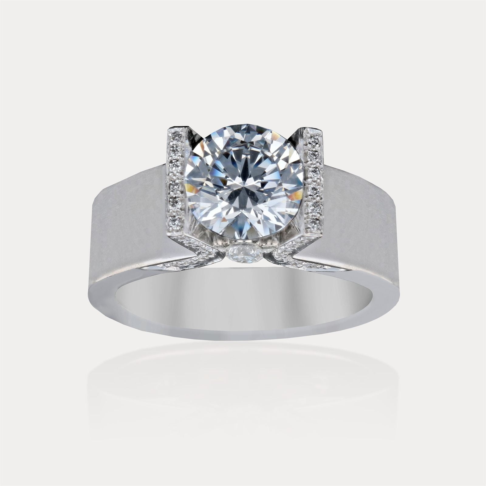 Modern Wide Band Solitaire