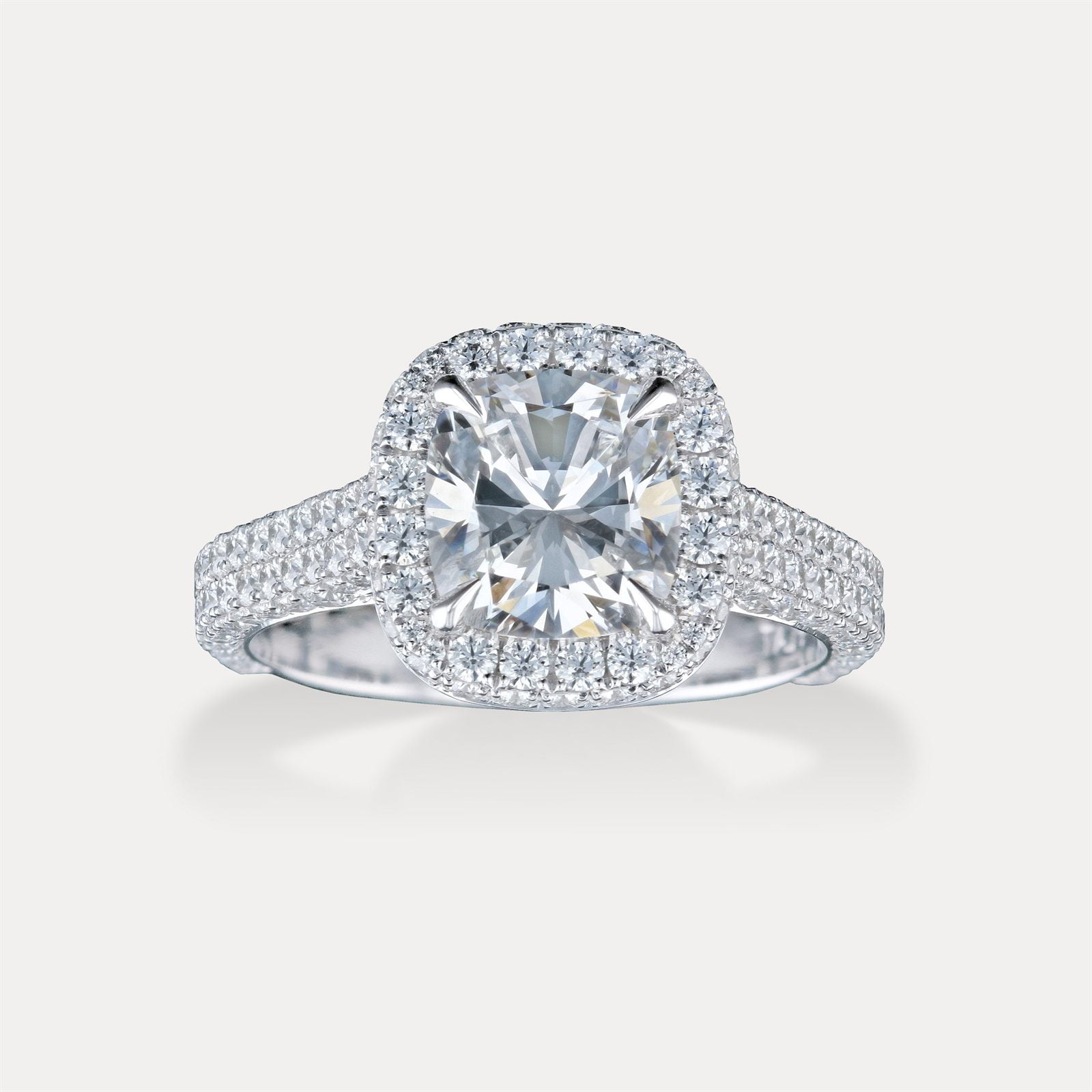 Cushion Halo Double Row Pavé