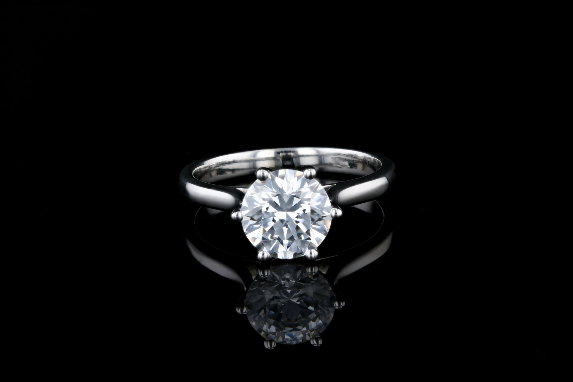 Round Classic Six Prong Solitaire Diamond Engagement Ring