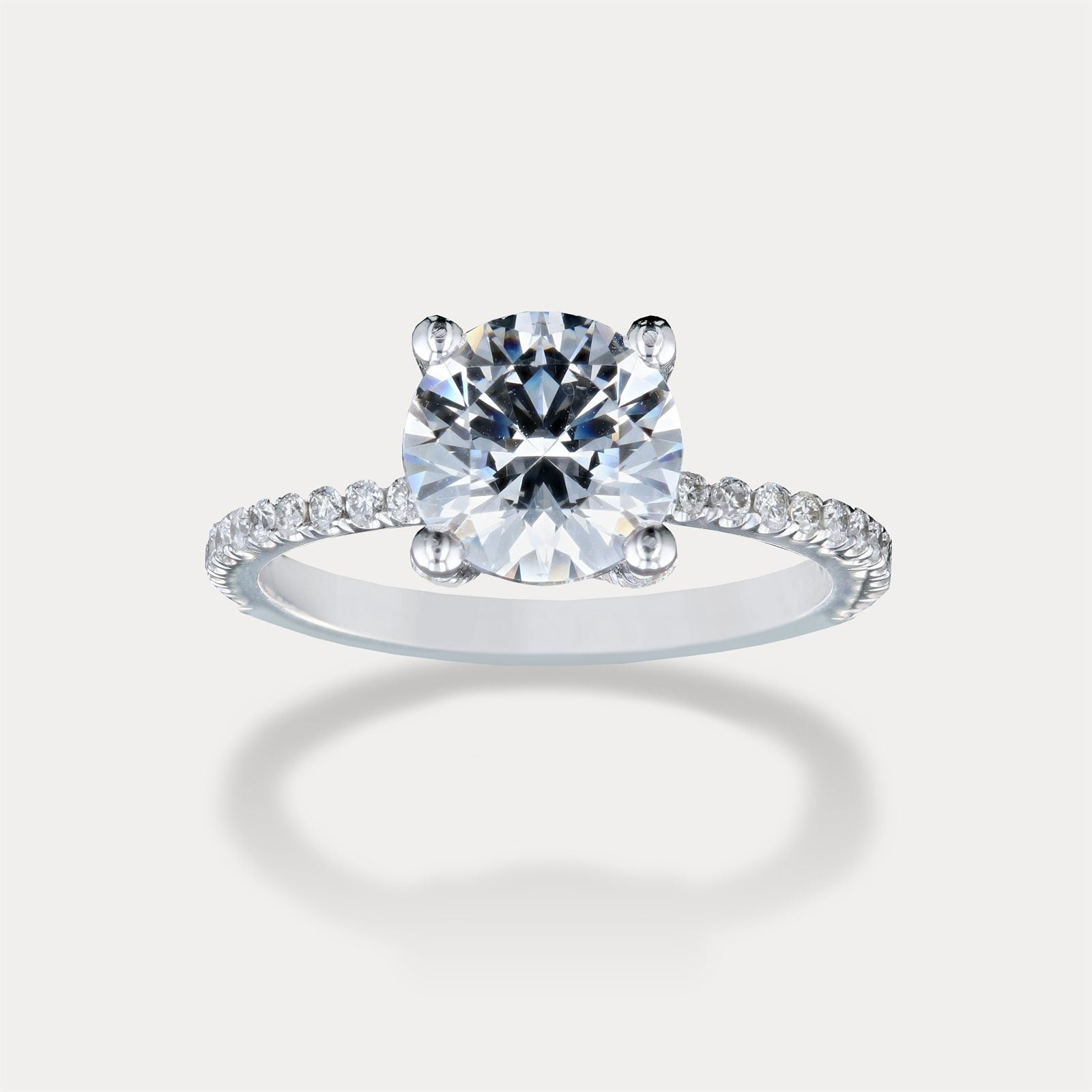 Round Petite Pavé Solitaire