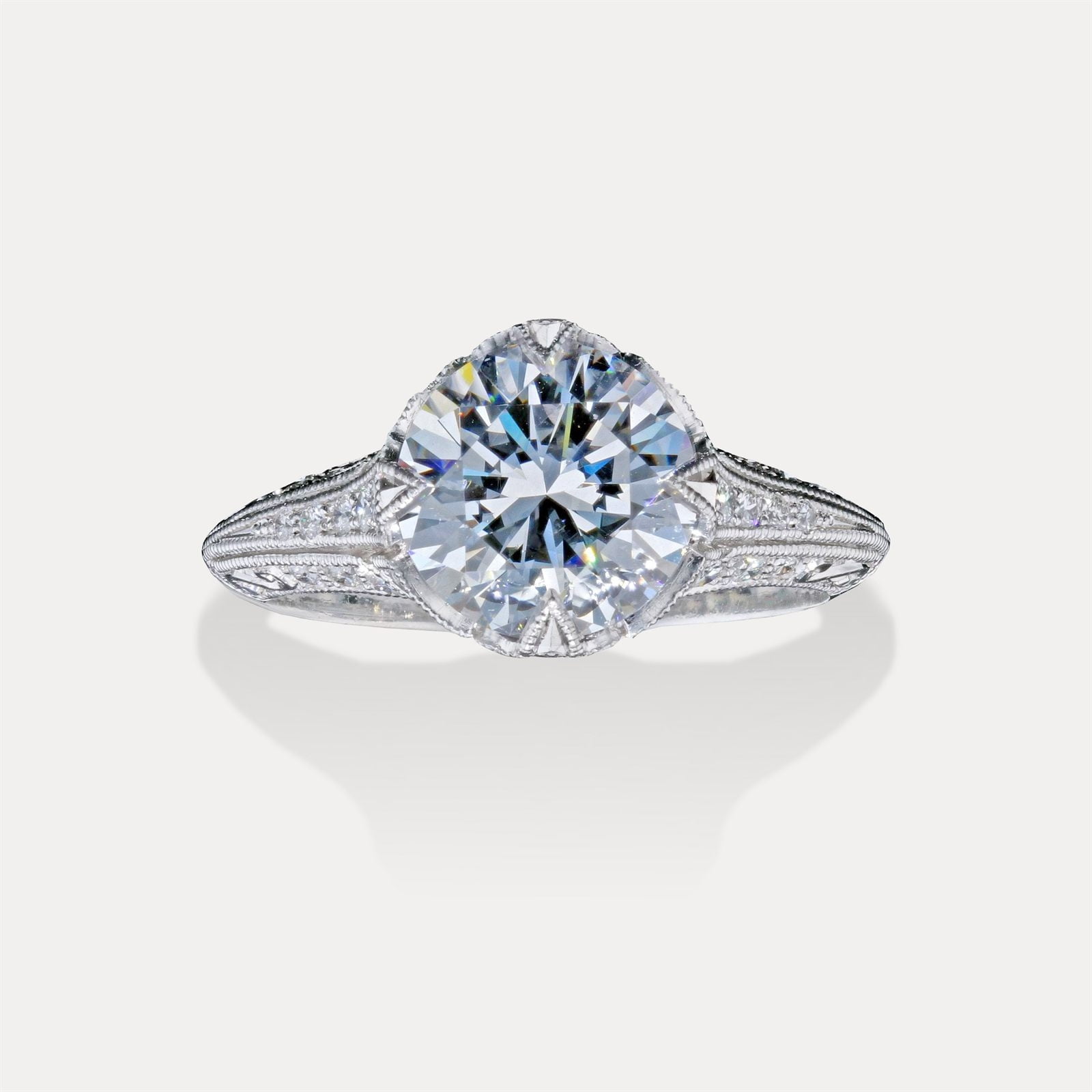 Vintage Engraved Round Solitaire