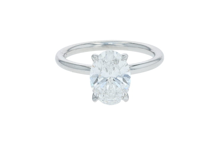 Oval Diamond Tulip Platinum Solitaire