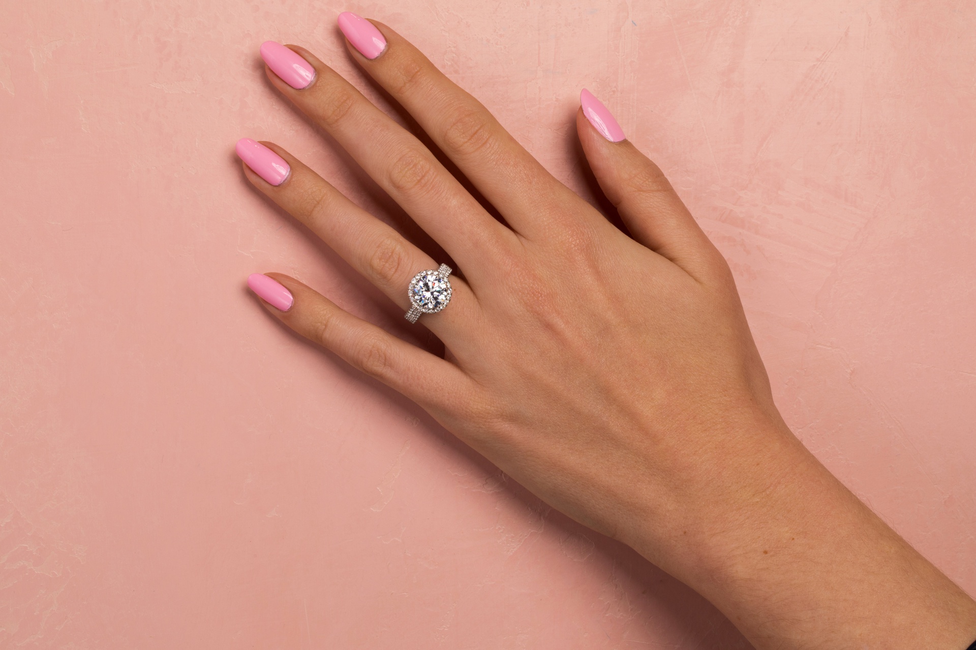  3 Carat Diamond Ring On Hand Costa Mesa, CA - Nathan Alan Jewelers