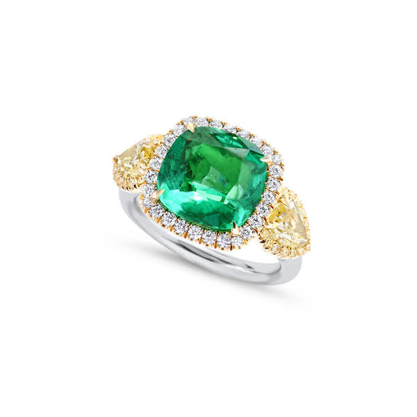 emerald engagement ring by Nathan Alan Jewelers