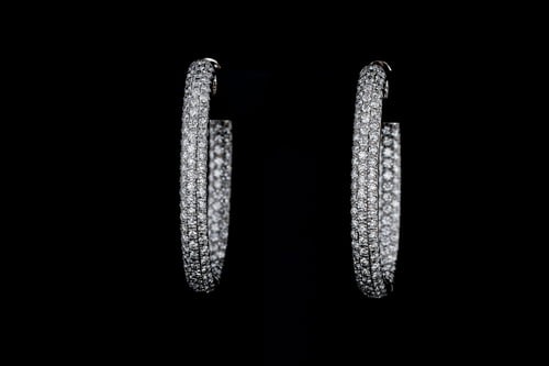Oval Inside Out Diamond Earrings