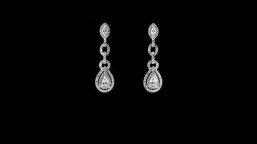 Double Halo Pear Shaped Earrings