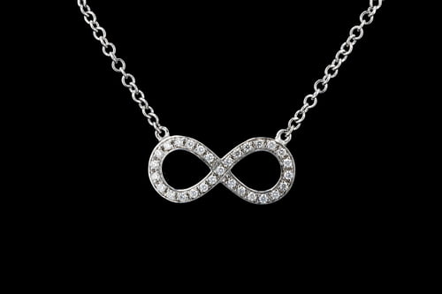 Pave' Diamond Figure Eight Infinity Necklace