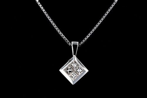 Always Sunny Square Diamond Pendant