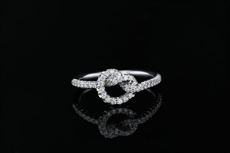 Love Knot French Pave' Band Half Way