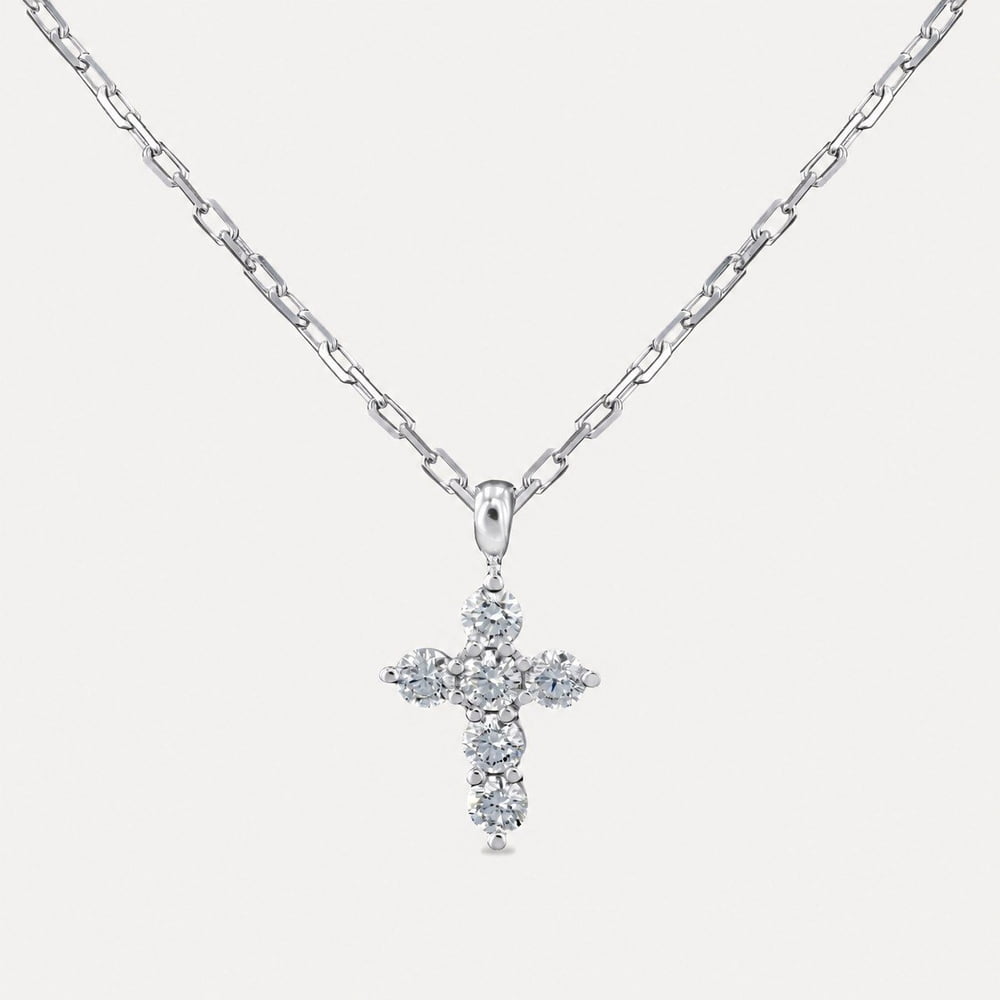 Petite Diamond Cross Necklace