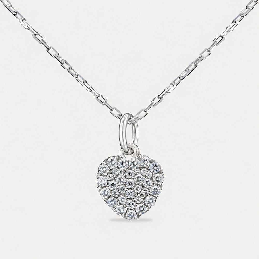 Pavé Diamond Heart Pendant