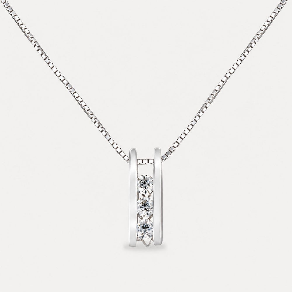 Channel-Set Diamond Bar Pendant