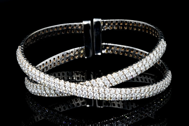 Criss Cross Pave' Diamond Cuff