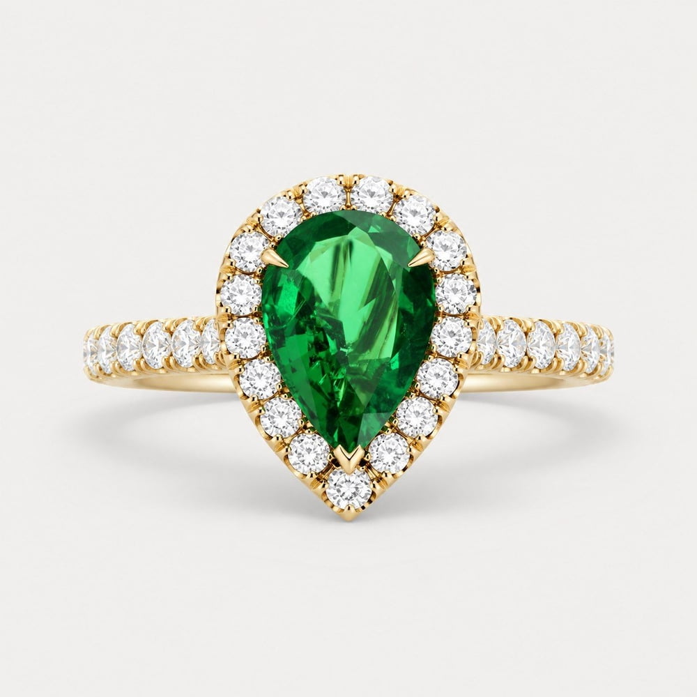 Pear Emerald Halo