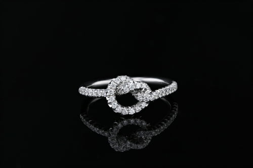 Rings Love Knot French Pave' Band Half Way