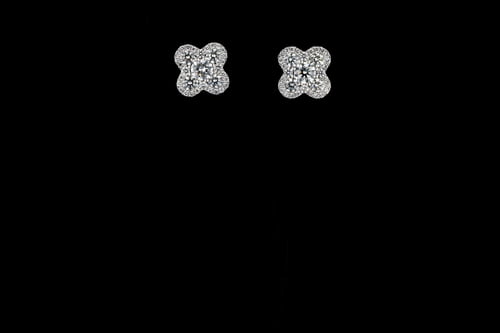 Earrings Clover Pave' Diamond Earrings