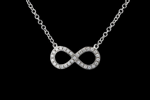 Necklaces Pave' Diamond Figure Eight Infinity Necklace