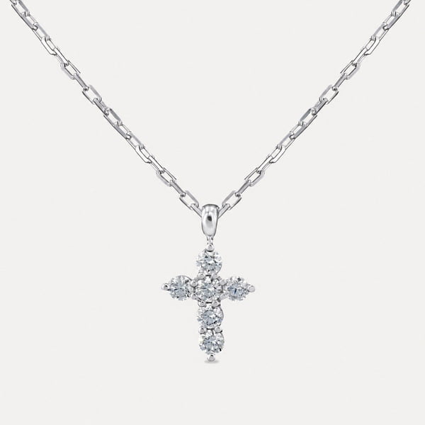 Petite Diamond Cross Necklace