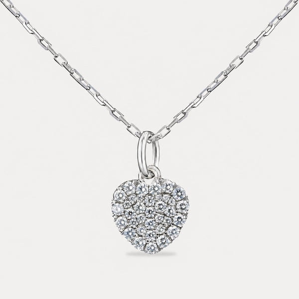 Pavé Diamond Heart Pendant