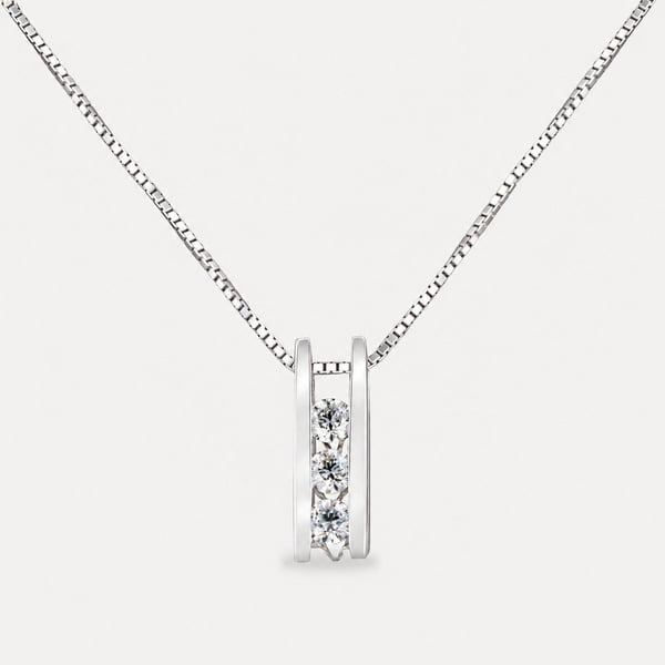 Channel-Set Diamond Bar Pendant
