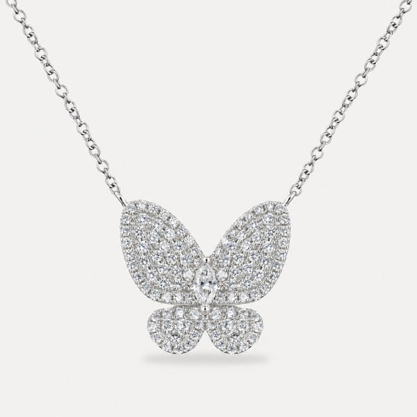 Pavé Diamond Butterfly Necklace