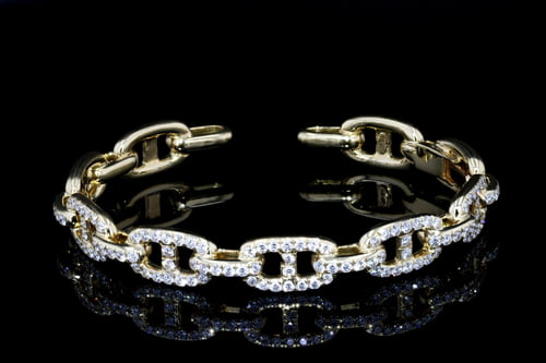 Pave' Open Link Diamond Cuff