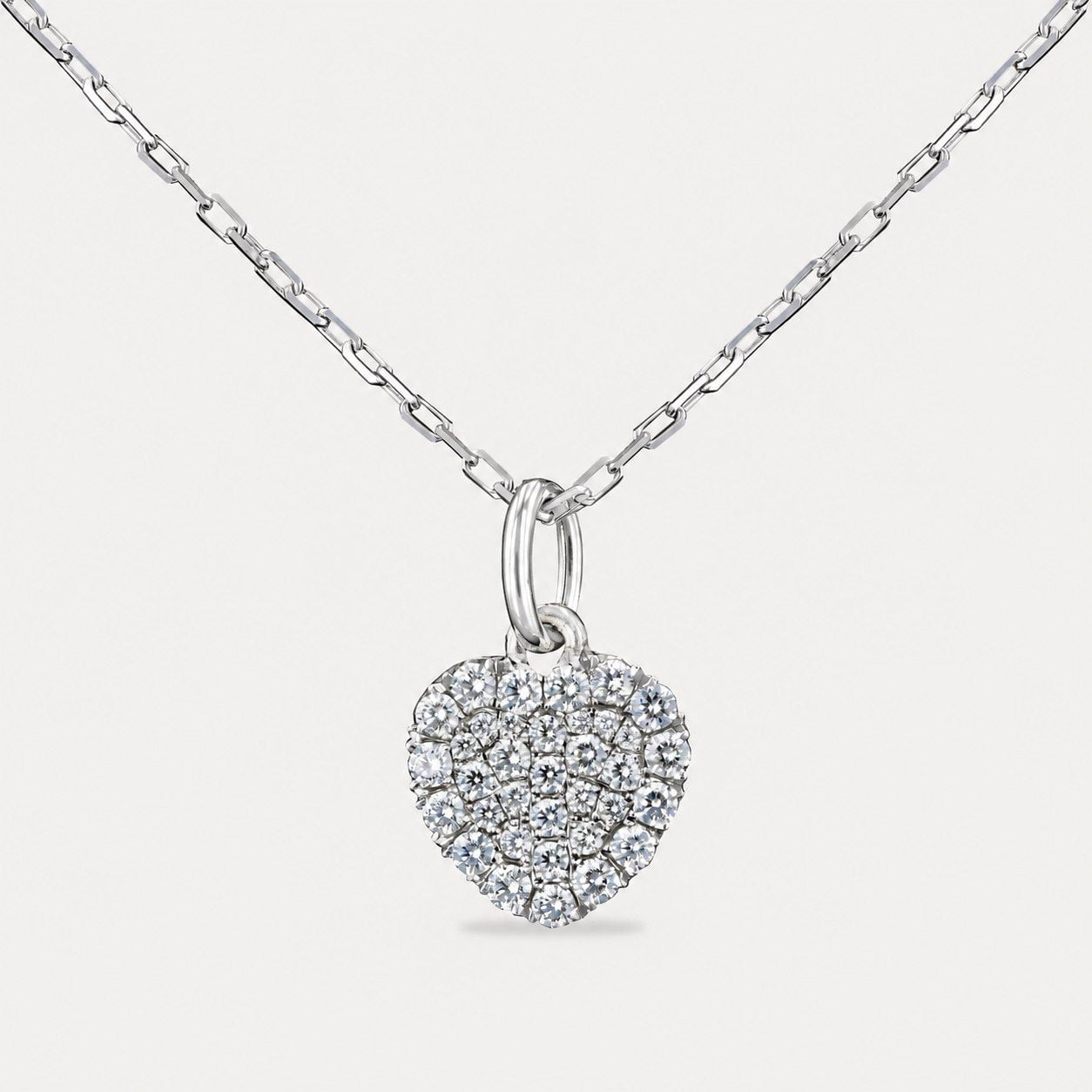 Pavé Diamond Heart Pendant