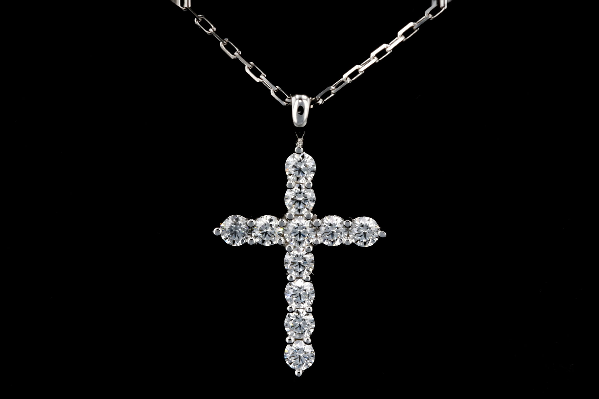 Baguette Diamond Cross Necklace | Necklaces | Kobelli