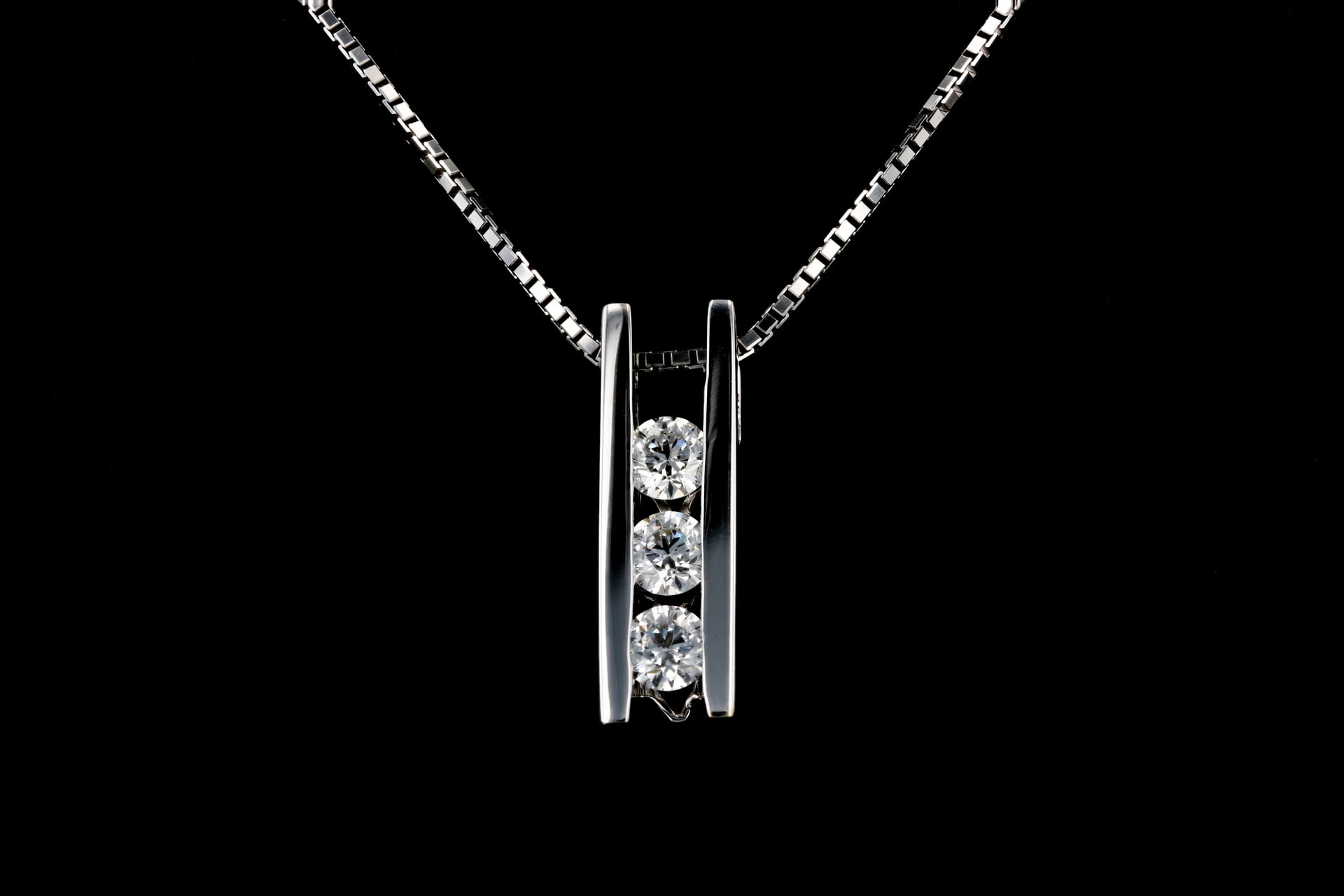 Diamond Necklace 1/3 ct tw Round-cut Sterling Silver 18