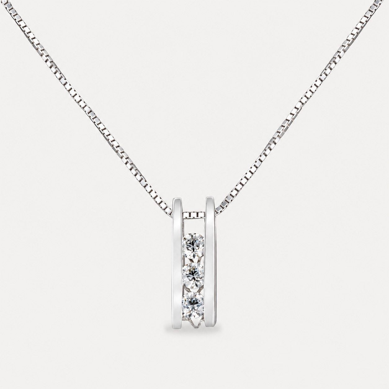 Channel-Set Diamond Bar Pendant