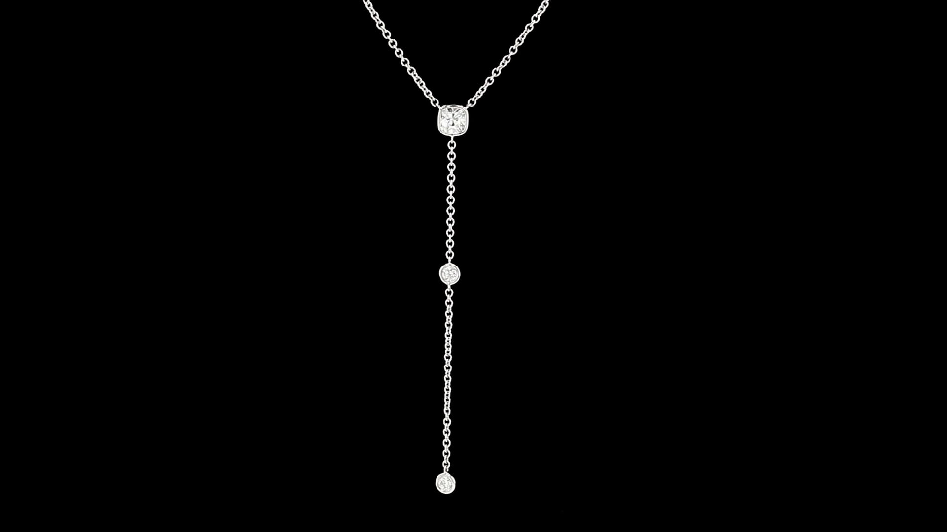 Round Diamond Necklace, White Gold