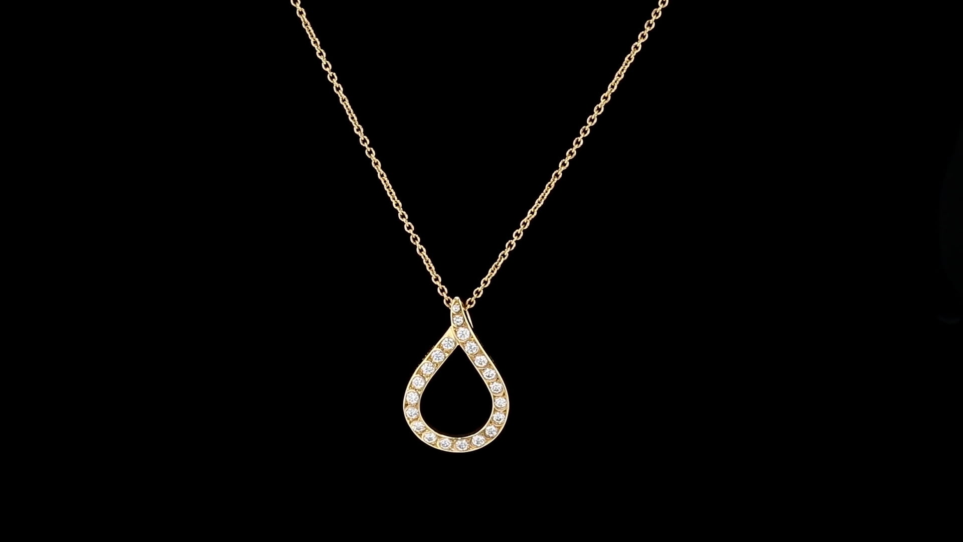 14K Yellow Gold Diamond Pear-Shaped Pendant with Chain - Josephs Jewelers