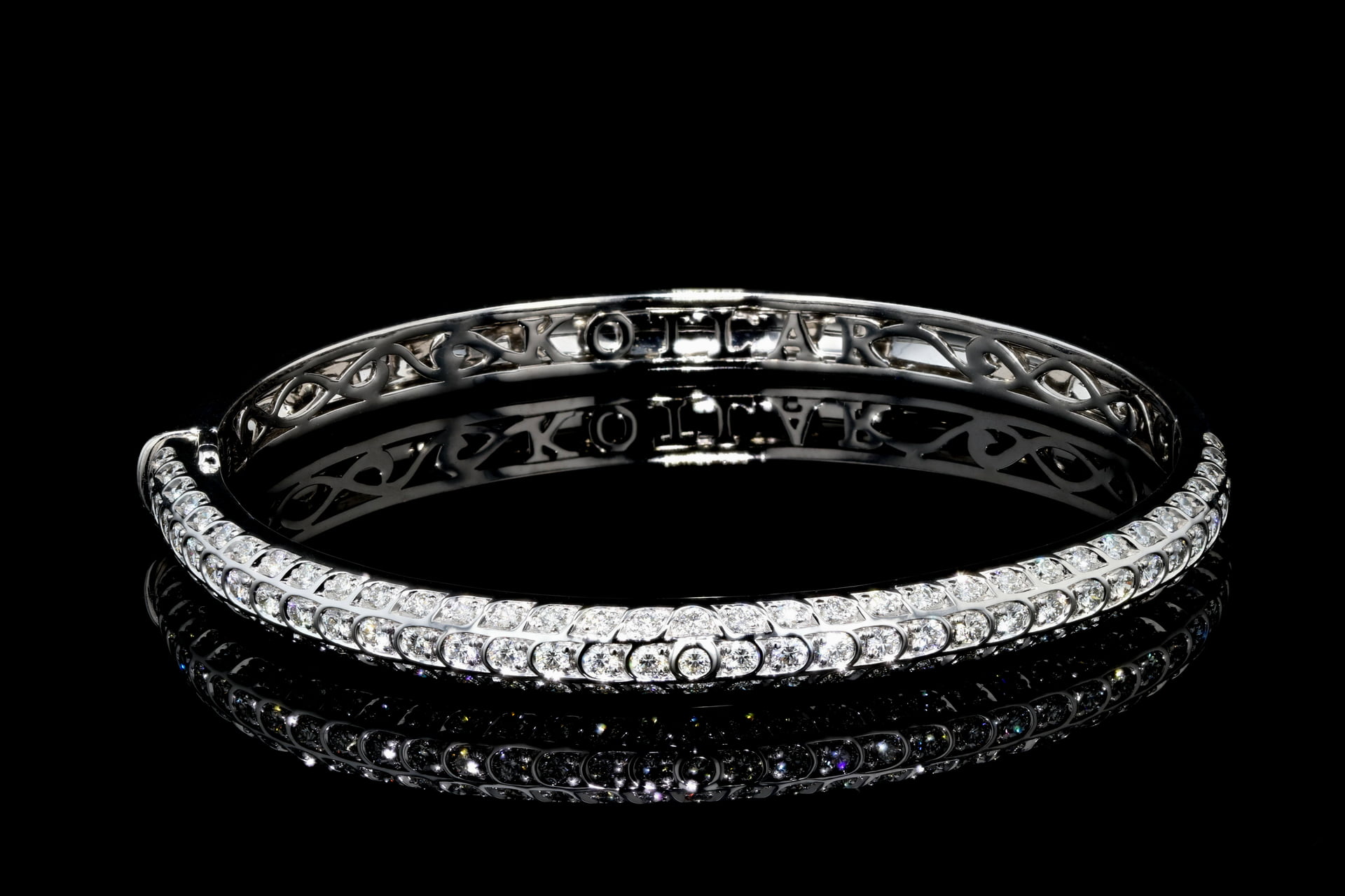 14k Three Row Diamond Bracelet For Women
