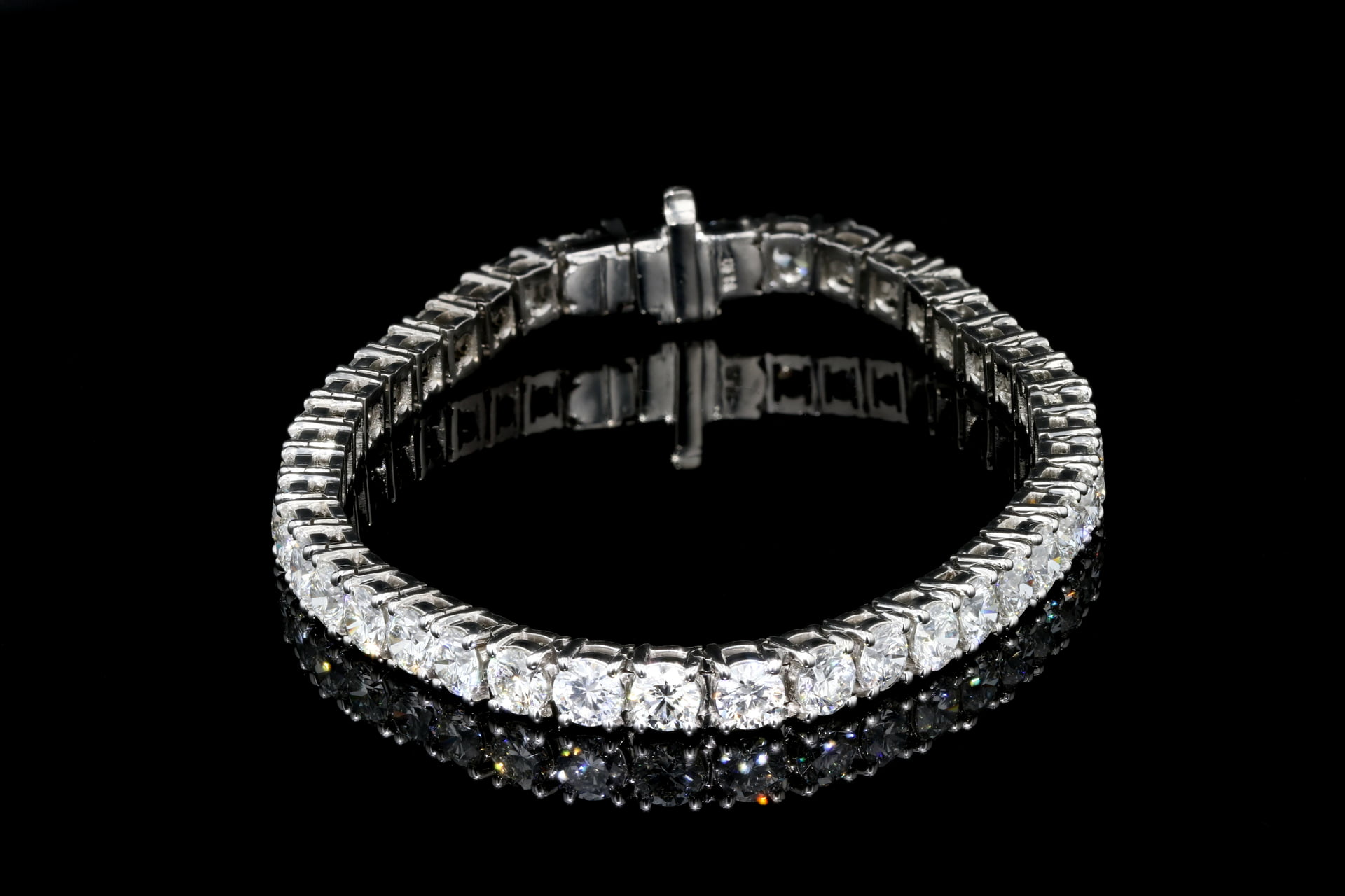 Silver Plated White CZ Bracelet - Sparkling Diamond-Look Jewelry B26120