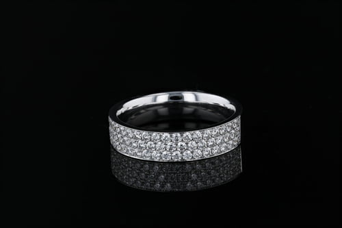 3 Row Pave’ Set Diamond Band