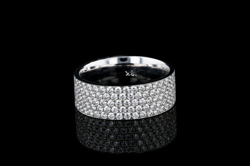 5 Row Pave’ Set Diamond Band