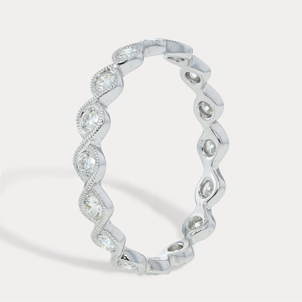Scalloped Diamond Eternity Band